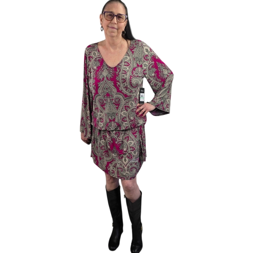 Karl Lagerfeld Paisley Dress, Rare,  Hard To Find! - Picture 6 of 16